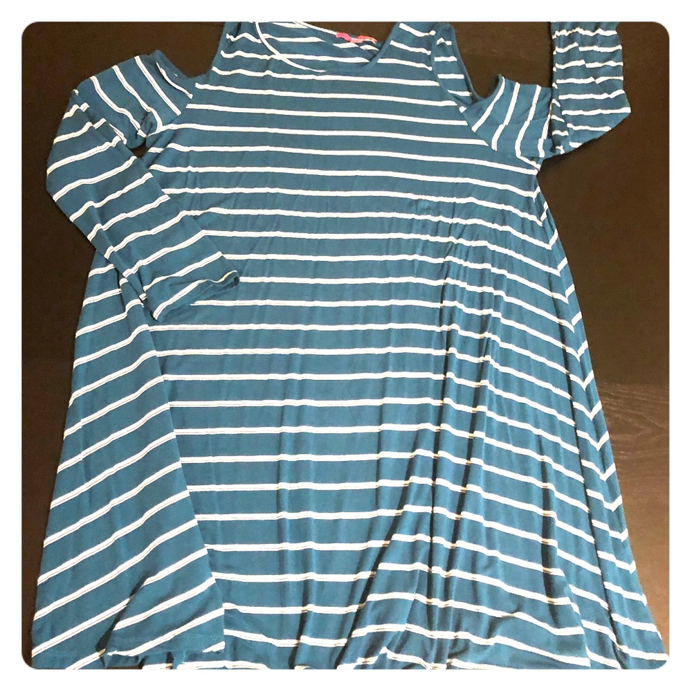 Cold shoulder shift dress
